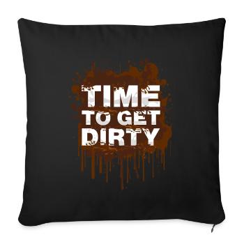 Il est temps de se salir Schlammlauf Mud Run Muddy Race - Housse de coussin décorative 45 x 45 cm - noir - Devant