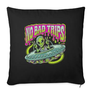 Aventure extraterrestre avec pas un mauvais voyage - Housse de coussin décorative 45 x 45 cm - noir - Devant