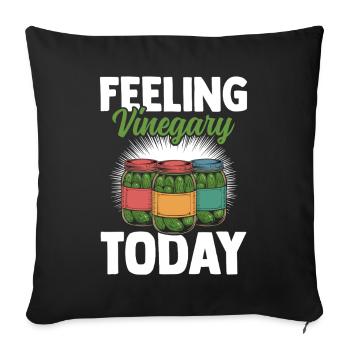 Cornichons, aneth, concombres, légumes verts - Housse de coussin décorative 45 x 45 cm - noir - Devant