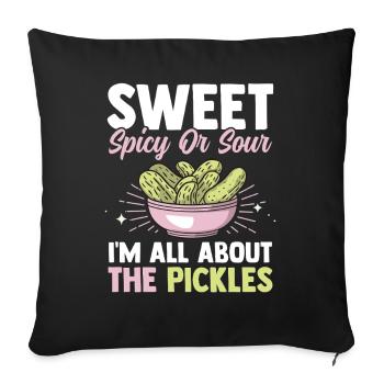 Aigre-doux épicé concombre Cadeau de Thanksgiving - Housse de coussin décorative 45 x 45 cm - noir - Devant