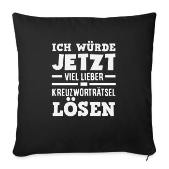 mots croisés - Housse de coussin décorative 45 x 45 cm - noir - Devant