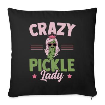 concombre Fraue Crazy Pickle Lady Dire - Housse de coussin décorative 45 x 45 cm - noir - Devant
