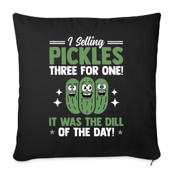 Vendeur de concombre, cornichons, aneth, cadeau de concombre - Housse de coussin décorative 45 x 45 cm - noir - Devant
