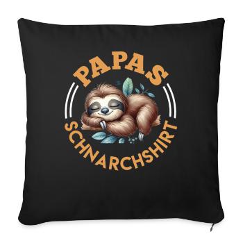 Werdender Vater PAPAS SCHNARCH SHIRT Lustiges - Sofakissenbezug 45 x 45 cm - Schwarz - Vorne