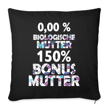 Bonus Maman Maman Belle-mère Cadeau de Fête des Mères - Housse de coussin décorative 45 x 45 cm - noir - Devant