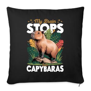 Funny aesthetic Kawaii Capybara - Sofakissenbezug 45 x 45 cm - Schwarz - Vorne