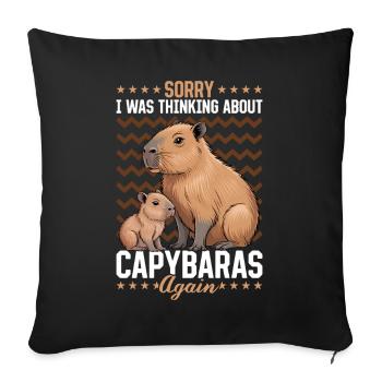 Funny aesthetic Kawaii Capybara - Sofakissenbezug 45 x 45 cm - Schwarz - Vorne