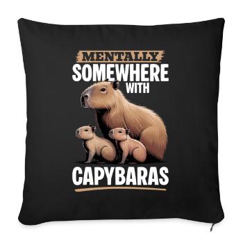 Funny aesthetic Kawaii Capybara - Sofakissenbezug 45 x 45 cm - Schwarz - Vorne