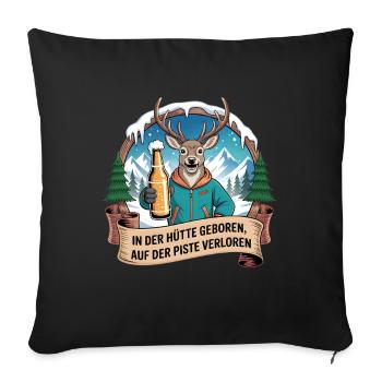 Team Party Ski Holiday Ski & Snowboarder Après Ski - Sofa pillowcase 17,3'' x 17,3'' (45 x 45 cm) - black - Front