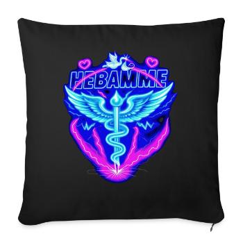 Midwife Obstetrician - Sofa pillowcase 17,3'' x 17,3'' (45 x 45 cm) - black - Front