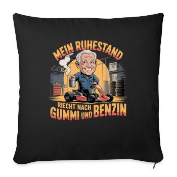 Go Kart Rubber Pensioner Kart Driving Go-Kart - Sofa pillowcase 17,3'' x 17,3'' (45 x 45 cm) - black - Front