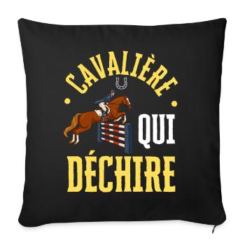 Ripping Rider - Show Jumping - Sofa pillowcase 17,3'' x 17,3'' (45 x 45 cm) - black - Front