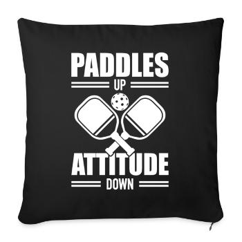 Raquette de paddleball Pickleball Cadeau - Housse de coussin décorative 45 x 45 cm - noir - Devant