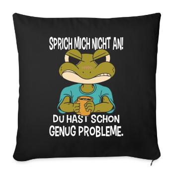 Dictons drôles, tenues amusantes, ironie, sarcasme - Housse de coussin décorative 45 x 45 cm - noir - Devant
