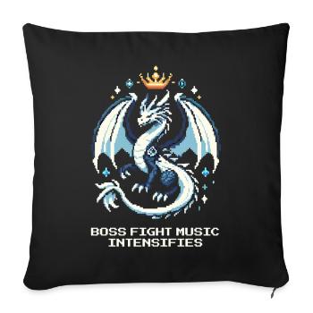 Bosskampf-Musik | Drache Pixel Art - Sofa pillowcase 17,3'' x 17,3'' (45 x 45 cm) - black - Front
