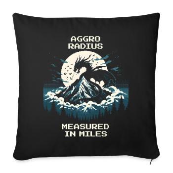 Aggro-Radius | Retro Drache Pixel Art - Sofakissenbezug 45 x 45 cm - Schwarz - Vorne
