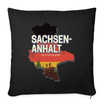 Sachsen Anhalt Deutschland Bundesland Souvenir - Sofakissenbezug 45 x 45 cm - Schwarz - Vorne