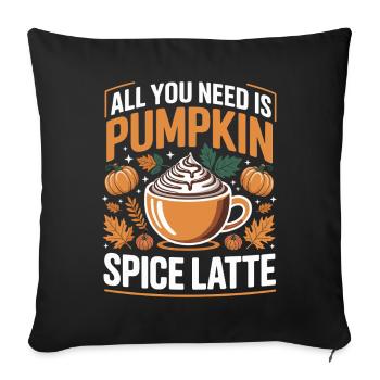 Pumpkin Autumn Pumpkin Spice Latte - Sofa pillowcase 17,3'' x 17,3'' (45 x 45 cm) - black - Front