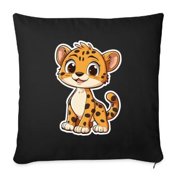 Lion - Sofa pillowcase 17,3'' x 17,3'' (45 x 45 cm) - black - Front