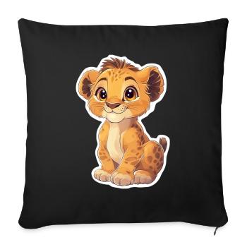 Lion - Housse de coussin décorative 45 x 45 cm - noir - Devant