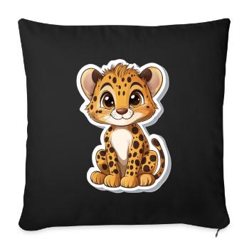 Lion - Housse de coussin décorative 45 x 45 cm - noir - Devant