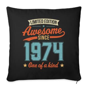 Awesome Since 1974 - Sofa pillowcase 17,3'' x 17,3'' (45 x 45 cm) - black - Front