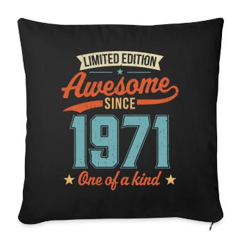 Génial depuis 1971 - Housse de coussin décorative 45 x 45 cm - noir - Devant