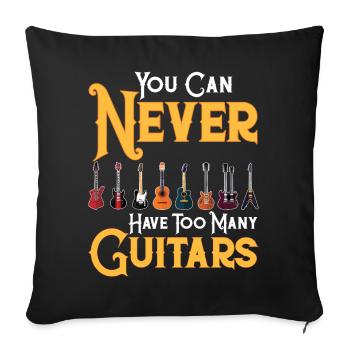 Jamais trop de guitares - Housse de coussin décorative 45 x 45 cm - noir - Devant