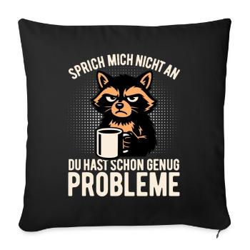 Don’t Talk To Me - Café paresseux - Housse de coussin décorative 45 x 45 cm - noir - Devant