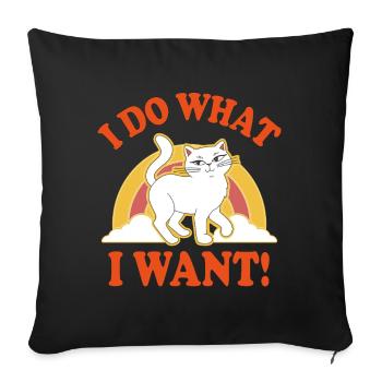 Cat Power I Do What I Want - Sofa pillowcase 17,3'' x 17,3'' (45 x 45 cm) - black - Front