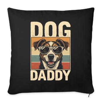 Dog father in retro style - Sofa pillowcase 17,3'' x 17,3'' (45 x 45 cm) - black - Front