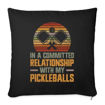Joueur de paddleball rétro - Housse de coussin décorative 45 x 45 cm - noir - Devant