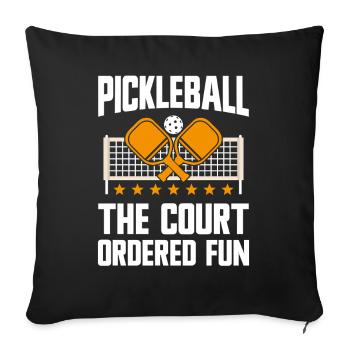 Pickleball : le plaisir ordonné par le tribunal - Housse de coussin décorative 45 x 45 cm - noir - Devant