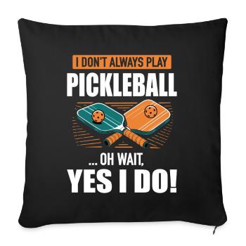 Pickleball Paddleball Dinkball Raquette de tennis - Housse de coussin décorative 45 x 45 cm - noir - Devant