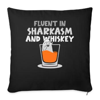 Whiskey Spruch Whiskeytrinker Whiskeyliebhaber - Sofakissenbezug 45 x 45 cm - Schwarz - Vorne