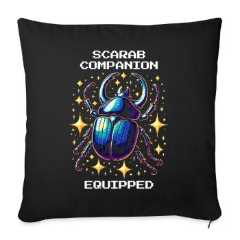 Scarabée équipé pour animaux de compagnie | Égypte - Housse de coussin décorative 45 x 45 cm - noir - Devant