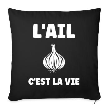 L'AIL C'EST LA VIE - Housse de coussin décorative 45 x 45 cm - noir - Devant