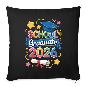 Diplômé de l’école 2026 Design - Housse de coussin décorative 45 x 45 cm - noir - Devant