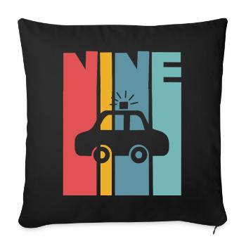 9e anniversaire de la police - Housse de coussin décorative 45 x 45 cm - noir - Devant