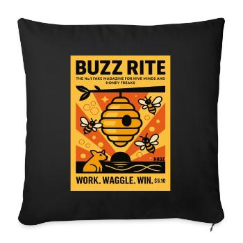 Bees Honey Beekeeper Retro Poster Magazine - Sofa pillowcase 17,3'' x 17,3'' (45 x 45 cm) - black - Front