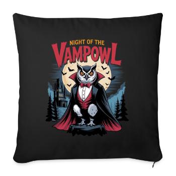 Vampowl Night Motif Vampire Owl - Sofa pillowcase 17,3'' x 17,3'' (45 x 45 cm) - black - Front