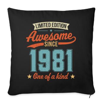 Génial depuis 1981 - Housse de coussin décorative 45 x 45 cm - noir - Devant
