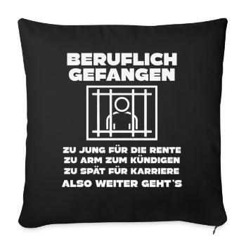 Office & Job Colleagues Workers Fun Work - Sofa pillowcase 17,3'' x 17,3'' (45 x 45 cm) - black - Front