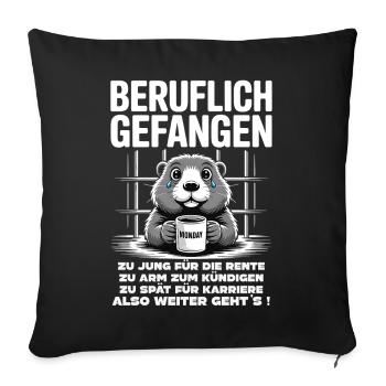 Büro & Job Kollegen Arbeiter lustiges Arbeiten - Sofakissenbezug 45 x 45 cm - Schwarz - Vorne