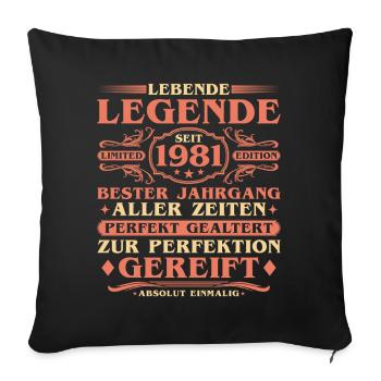 1981 Vintage Born Vintage 45th Birthday - Sofa pillowcase 17,3'' x 17,3'' (45 x 45 cm) - black - Front
