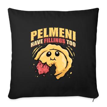 Pelmeni Have Fillings Too Pelmenis - Sofa pillowcase 17,3'' x 17,3'' (45 x 45 cm) - black - Front