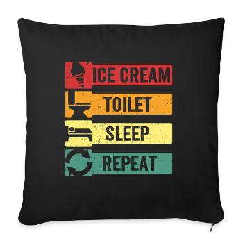 Lactose Intolerant Toilet Sleep - Sofa pillowcase 17,3'' x 17,3'' (45 x 45 cm) - black - Front