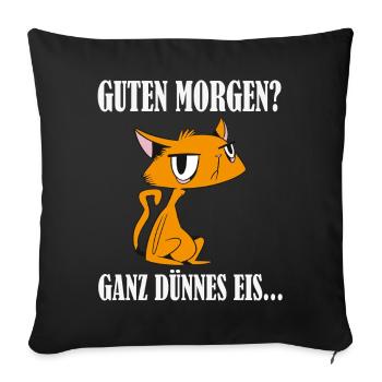 Guten Morgen Ganz Dünnes Eis Cartoon - Sofa pillowcase 17,3'' x 17,3'' (45 x 45 cm) - black - Front