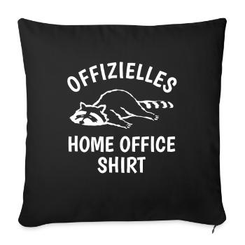 Raton laveur - Chemise de bureau à domicile - Cadeau - Housse de coussin décorative 45 x 45 cm - noir - Devant