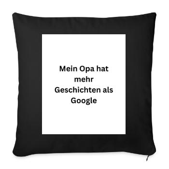 Grandpa beats Google - Sofa pillowcase 17,3'' x 17,3'' (45 x 45 cm) - black - Front